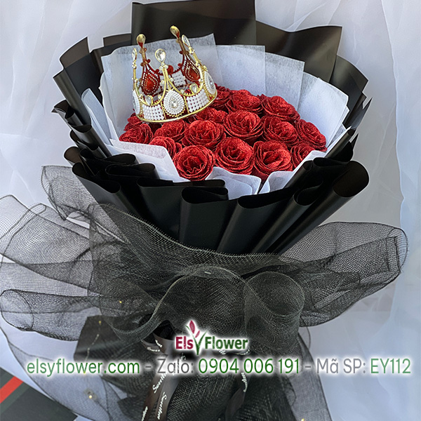 Bó hoa hồng nhủ có vương miện EY112